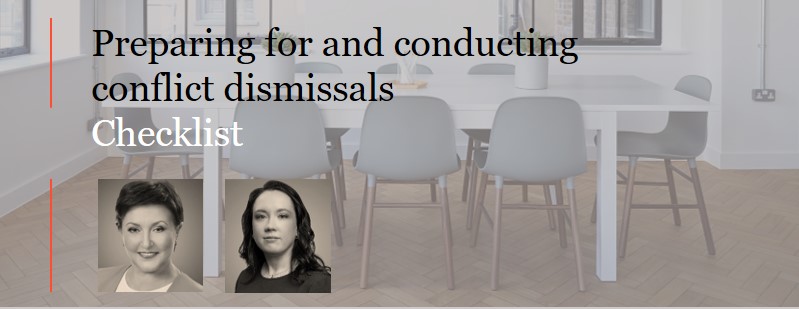 Checklist: Preparing for and conducting conflict dismissals