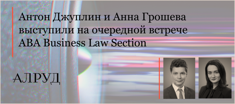 Антон Джуплин и Анна Грошева выступили на очередной встрече ABA Business Law Section