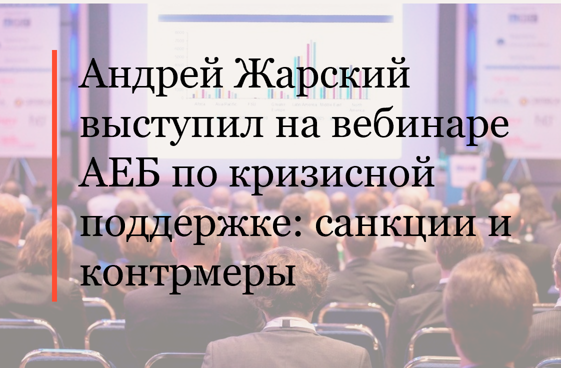 Андрей Жарский выступил на вебинаре АЕБ по кризисной поддержке: санкции и контрмеры